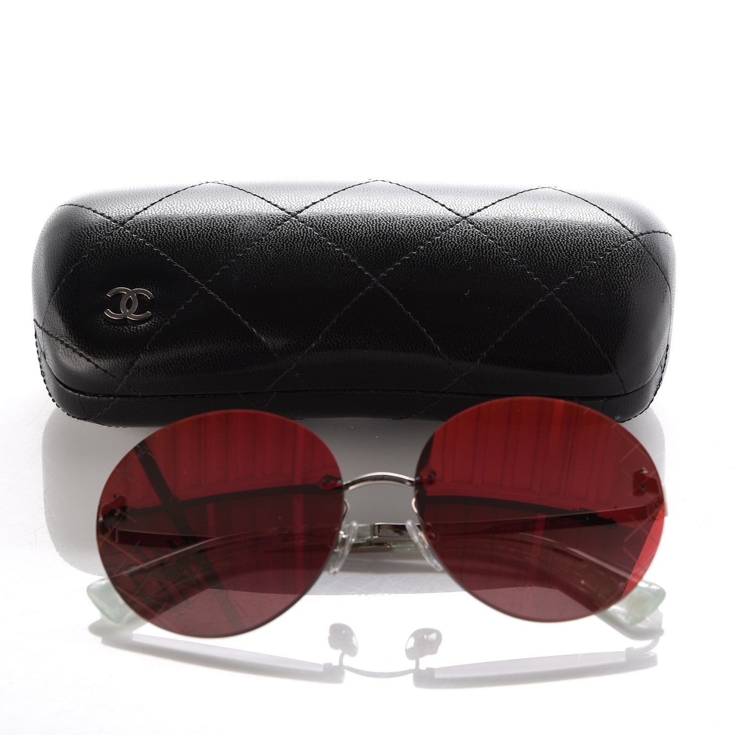 Chanel Mirrored Round Sunglasses 4216 Red 8 of 8
