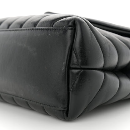Saint Laurent Calfskin Y Quilted Monogram Small Loulou Chain Satchel Black 10 of 13
