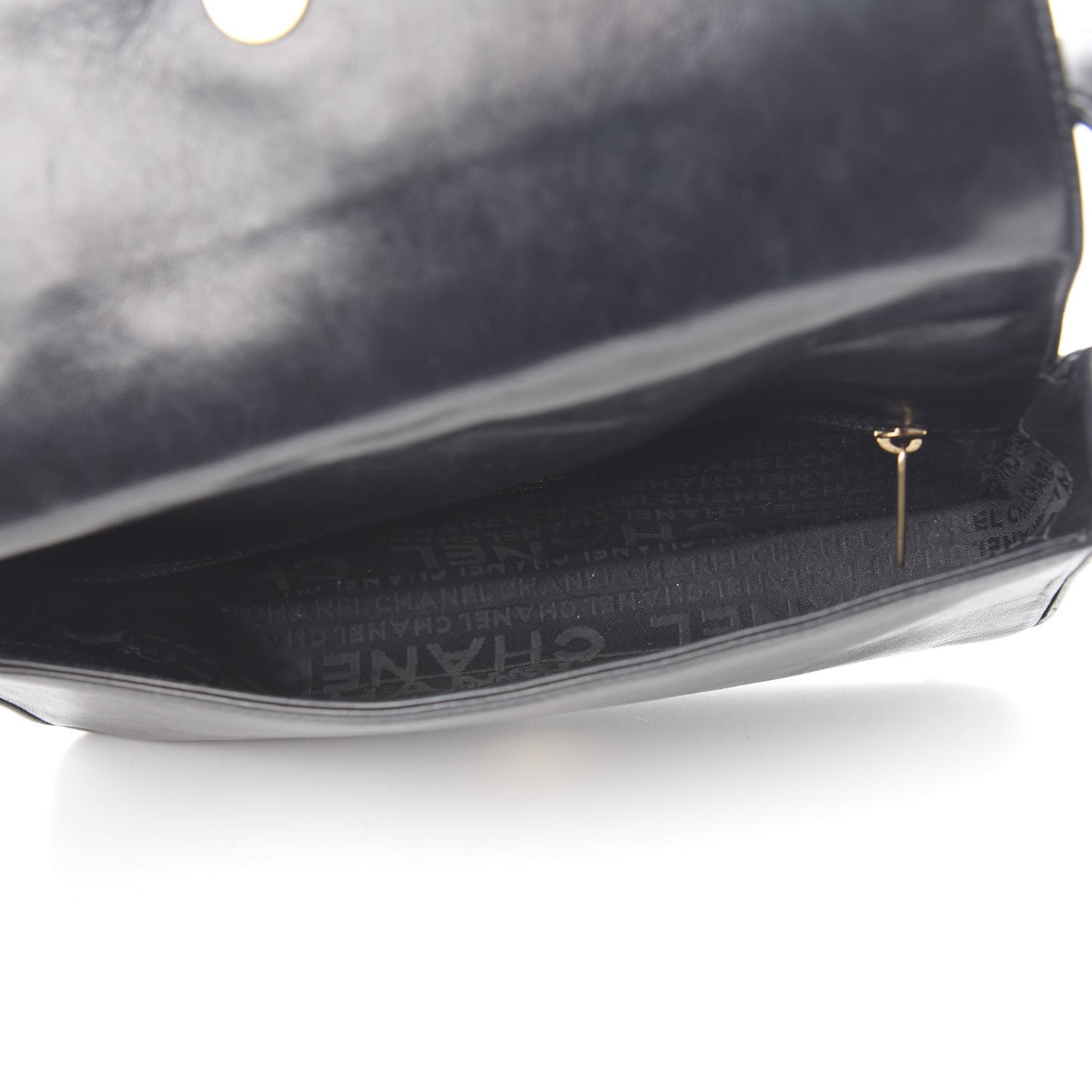 Lambskin Quilted CC Chocolate Bar Flap Black