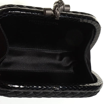 Bottega Veneta Satin Intreccio Impero Ayers Knot Clutch Black 6 of 8