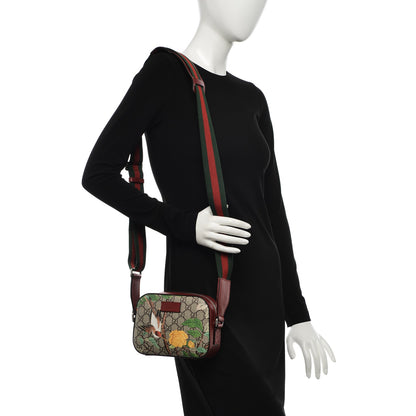 Gucci GG Supreme Monogram Tian Web Small Camera Bag Beige Multicolor Red 2 of 8