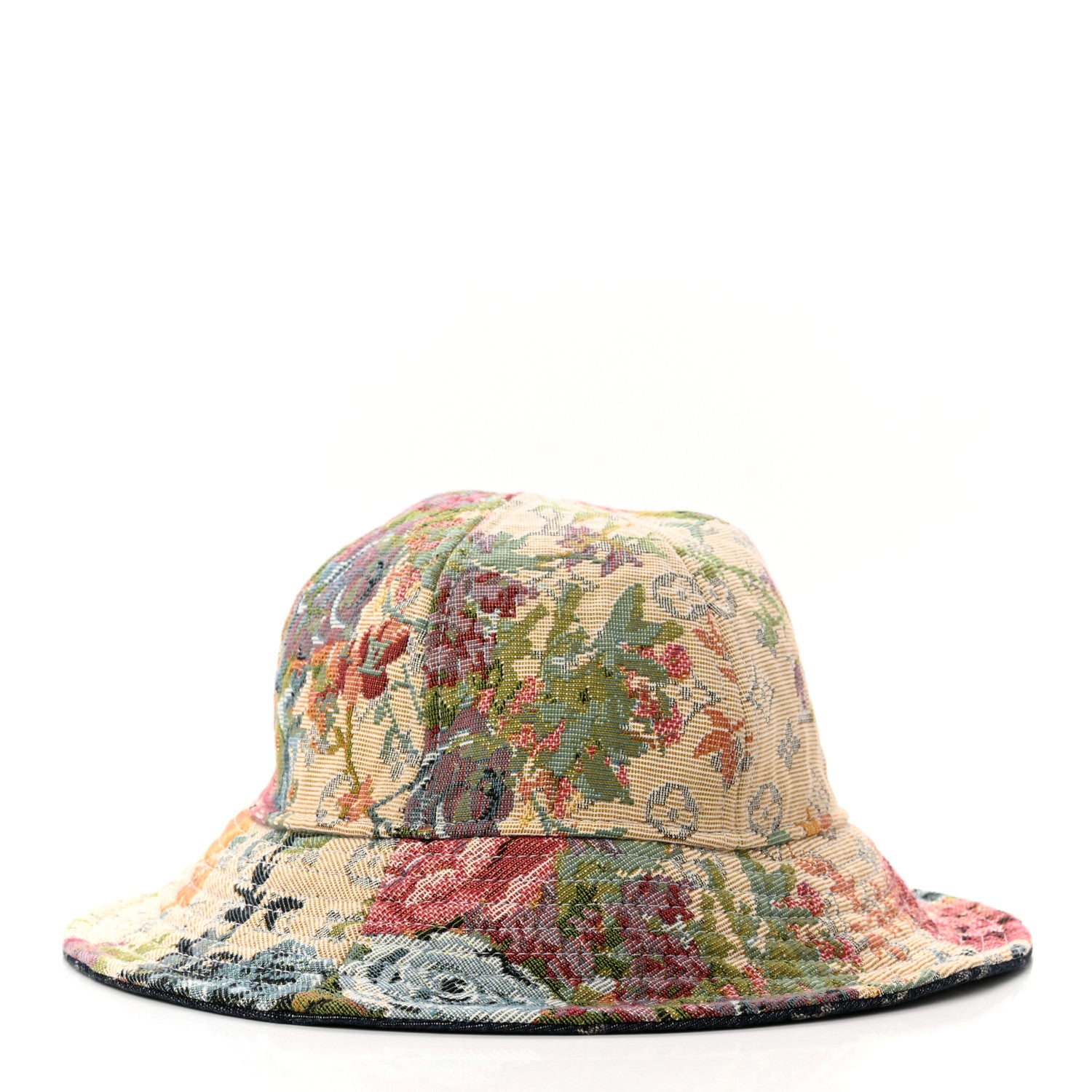 Louis Vuitton Monogram Tapestry Reversible Bucket Hat 58 Blue Multicolor 11 of 14