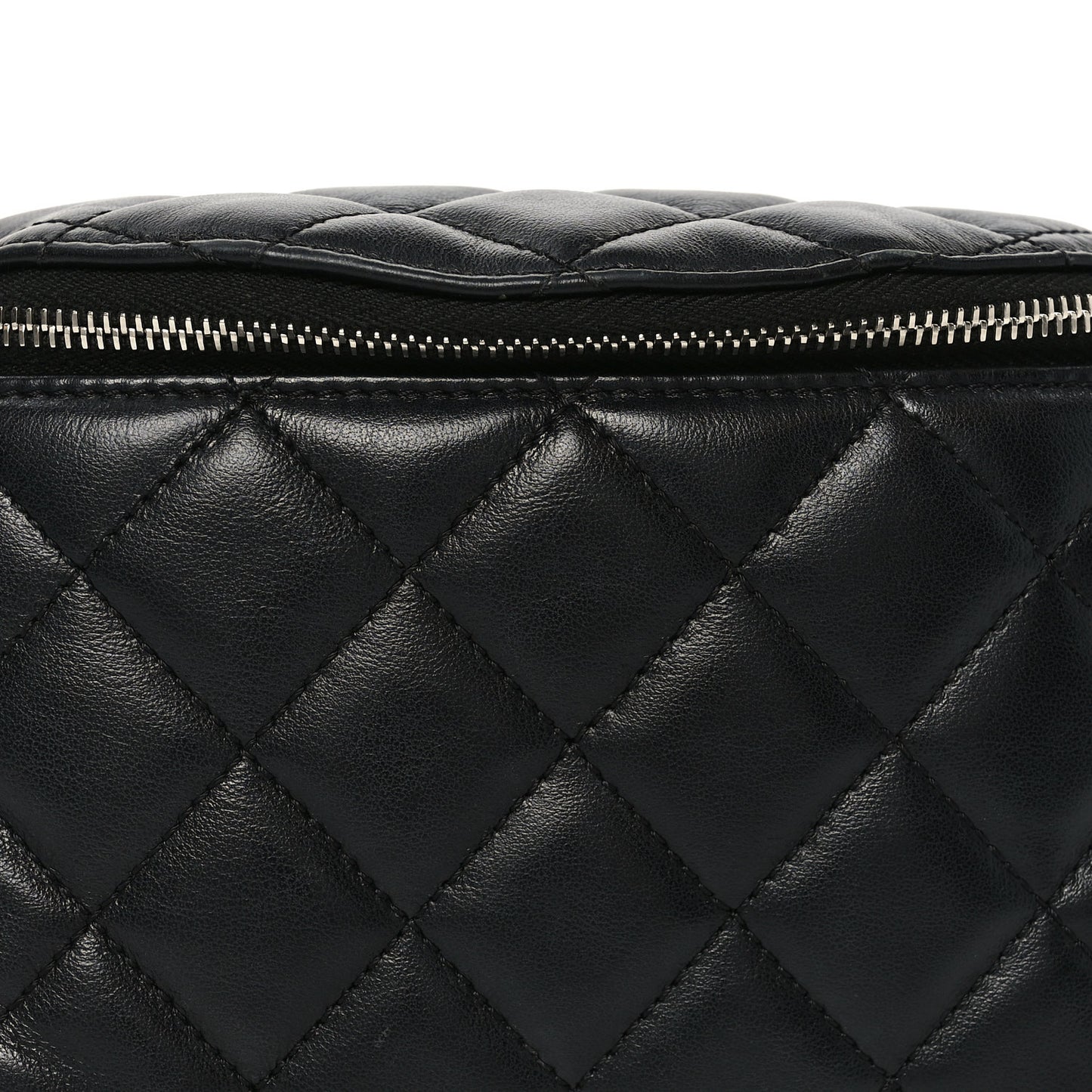 Calfskin Quilted Waist Belt Bag Black