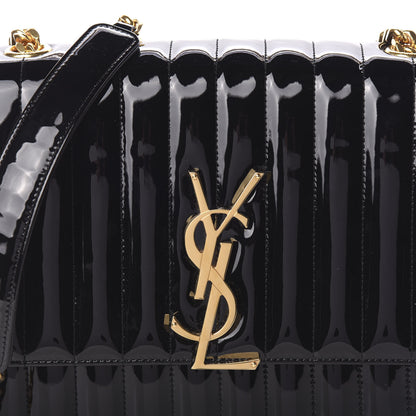 Saint Laurent Patent Matelasse Monogram Large Vicky Chain Bag Black 11 of 11