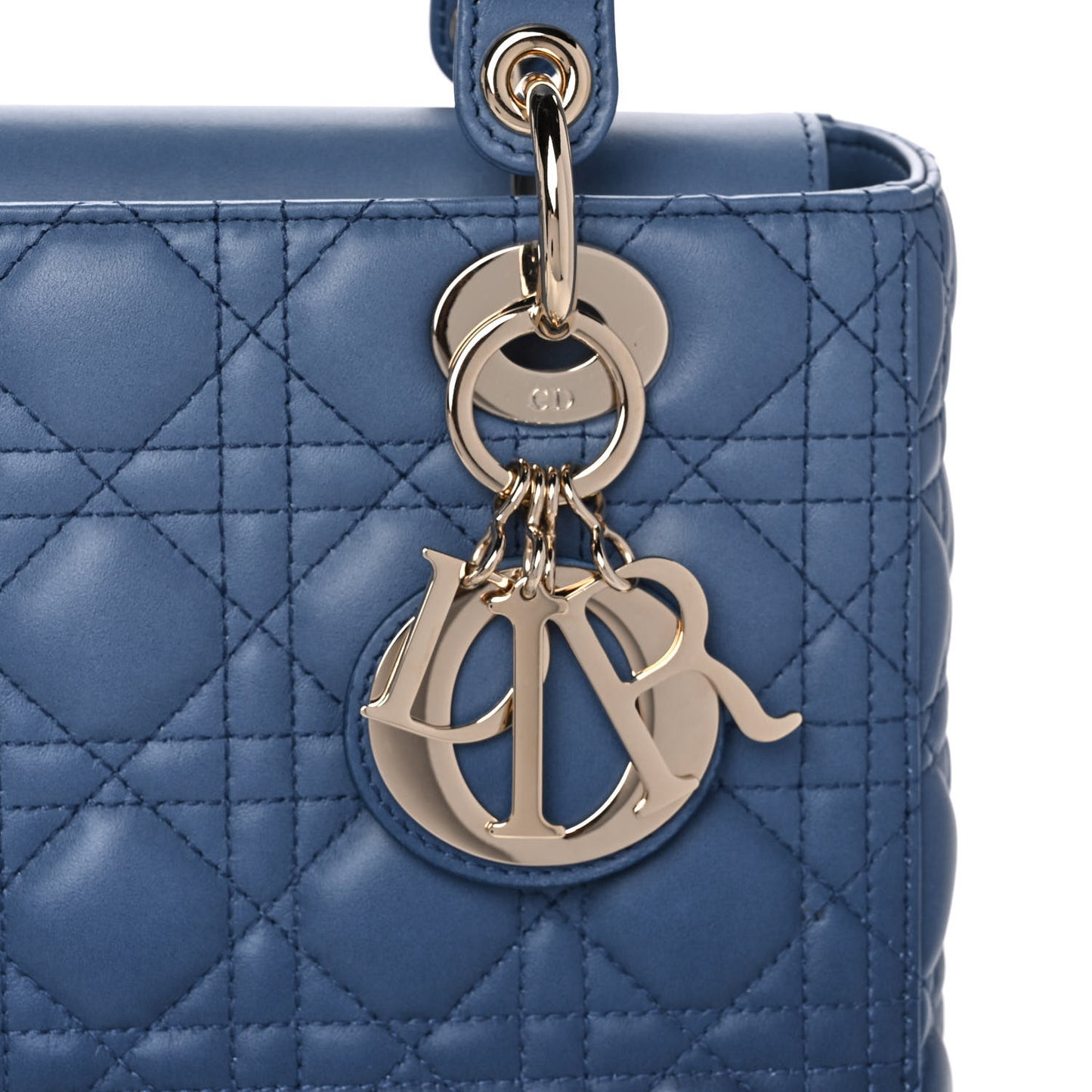 Lambskin Cannage Gradient Medium Lady Dior Blue