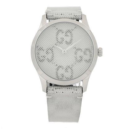 Gucci Stainless Steel Calfskin 38mm G-Timeless GG Hologram Quartz Watch 1 of 5