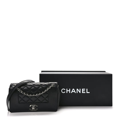 Chanel Sheepskin Quilted Medium Vintage Mademoiselle Flap Black 10 of 10
