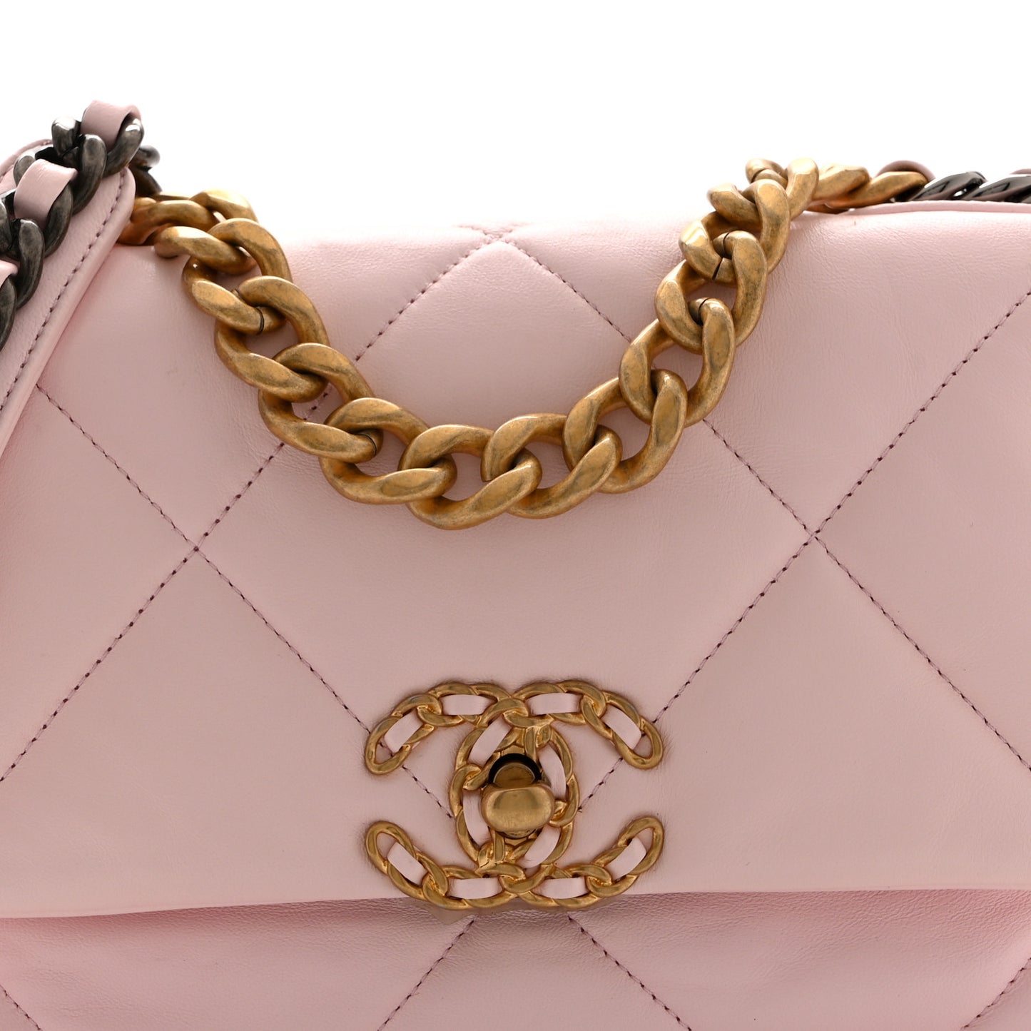Lambskin Quilted Medium Chanel 19 Flap Light Pink