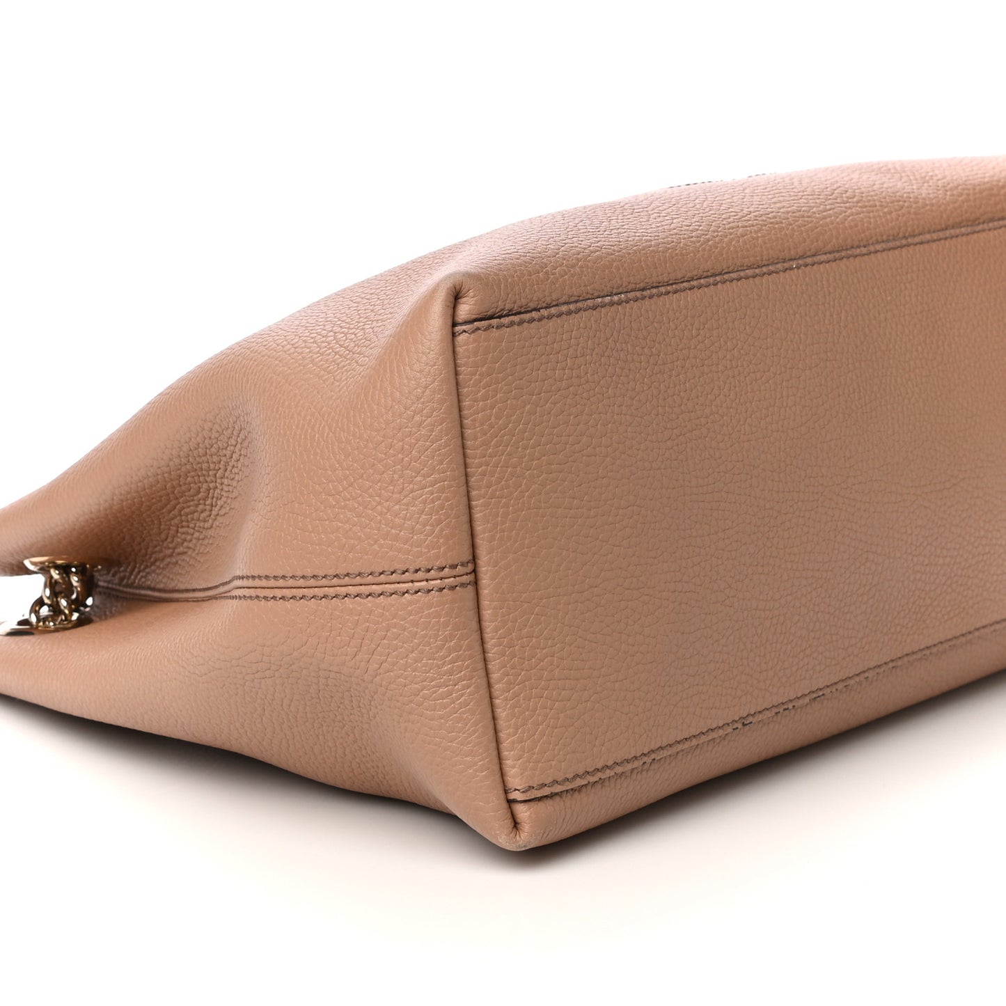 Pebbled Calfskin Medium Soho Chain Shoulder Bag Camelia