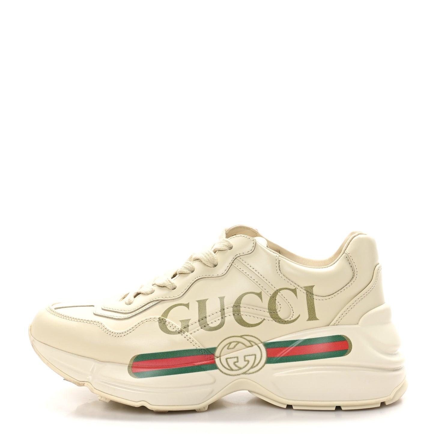Calfskin Logo Womens Rhyton Sneakers 36.5 Ivoire