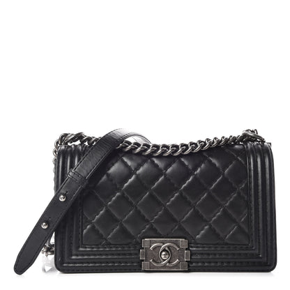 Chanel Calfskin Double Stitch Medium Boy Flap Black 1 of 10
