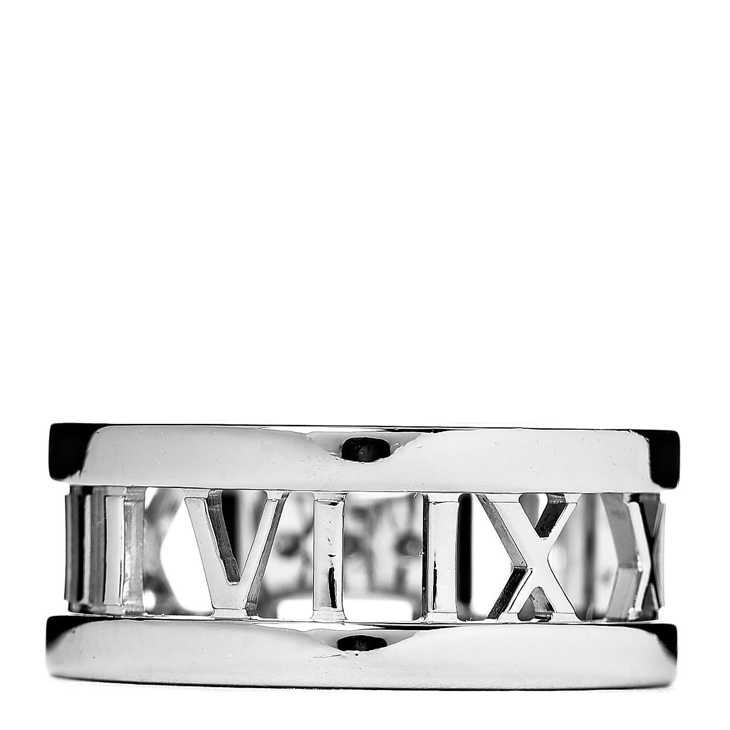 Tiffany 18K White Gold Diamond Open Atlas Ring 54 7 3 of 4