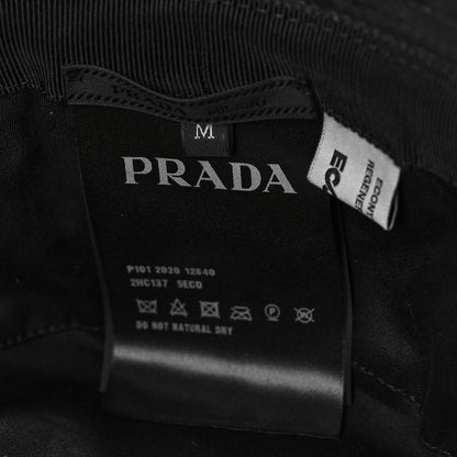 Prada Re-Nylon Metal Triangle Logo Mens Bucket Hat M Black 5 of 5