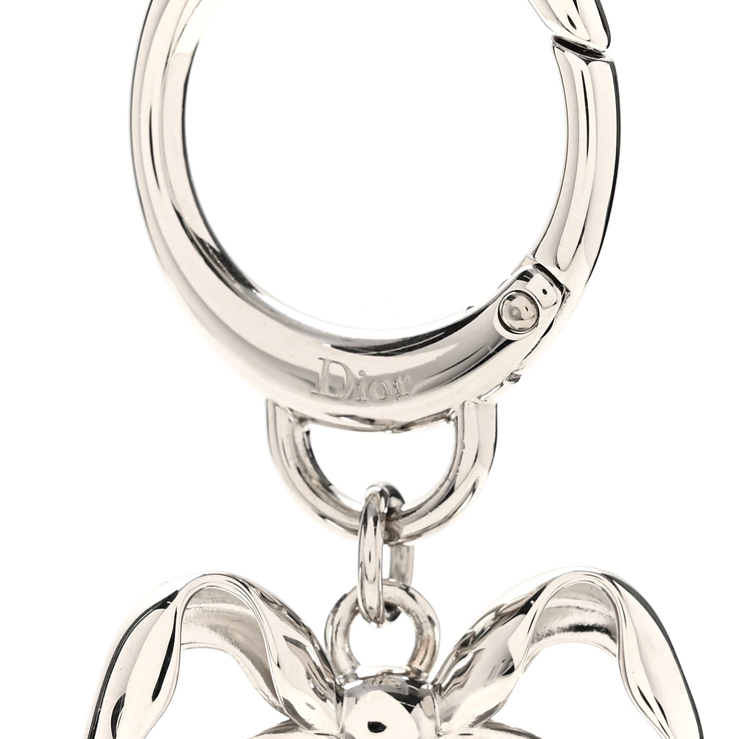 Christian Dior Metal Satin Icon Chair Bag Charm Silver Grey 3 of 3