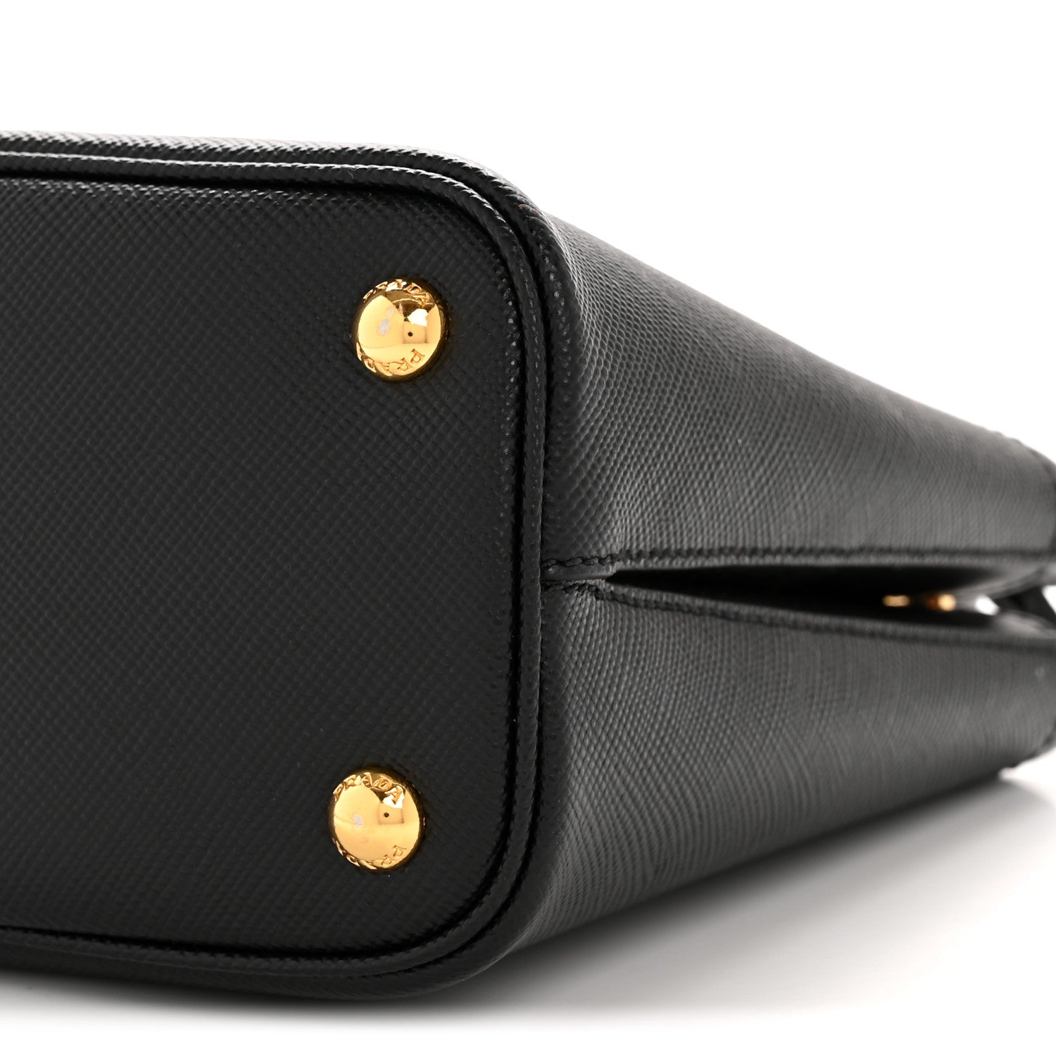 Prada Saffiano Cuir Small Panier Bucket Bag Black Fuoco 10 of 11