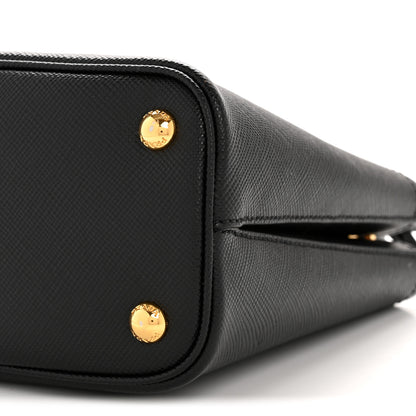 Prada Saffiano Cuir Small Panier Bucket Bag Black Fuoco 10 of 11