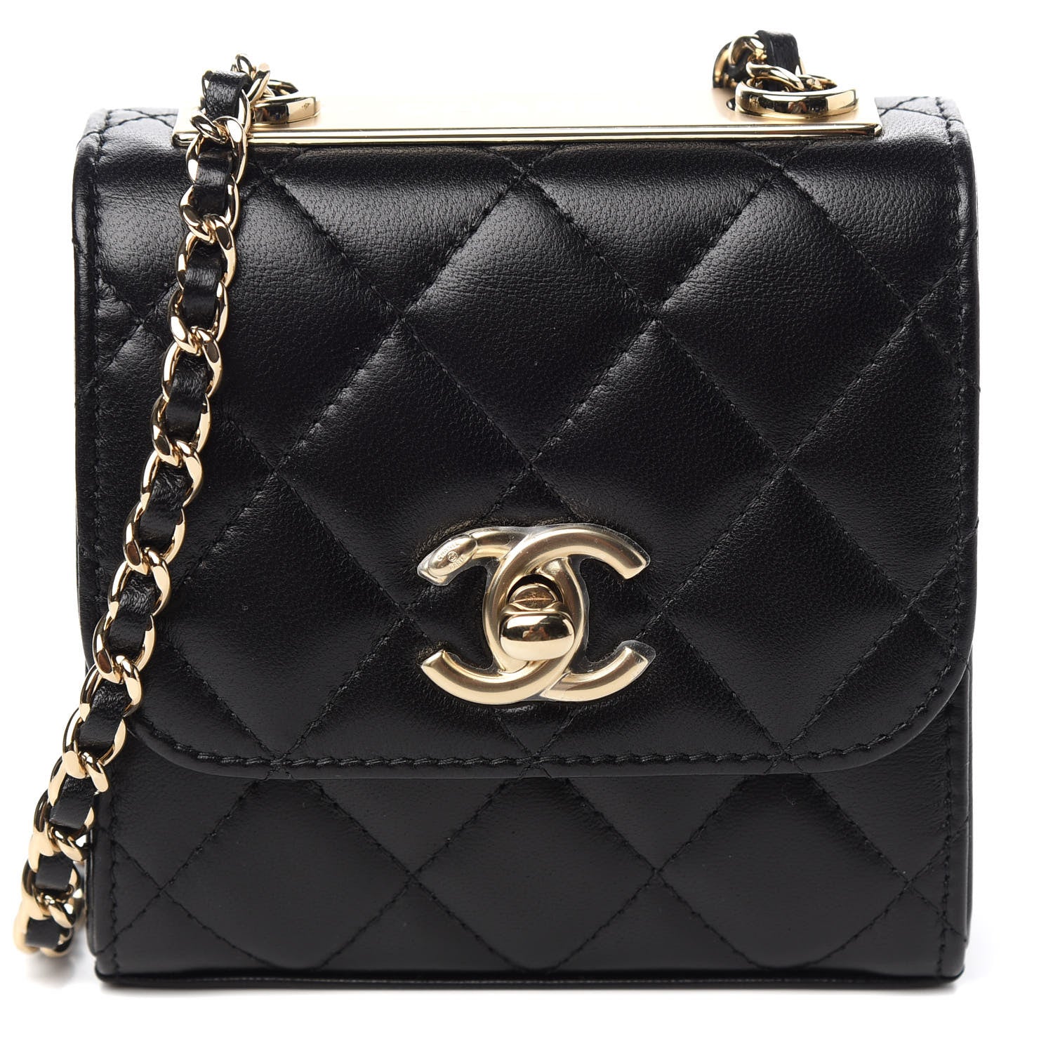 Chanel Lambskin Quilted Mini Trendy CC Chain Wallet Black 1 of 9