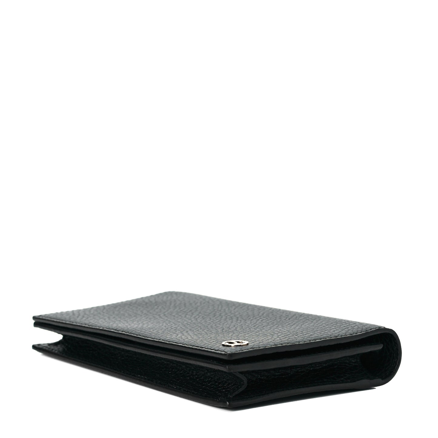 Dollar Calfskin Medium Betty Chain Wallet Black