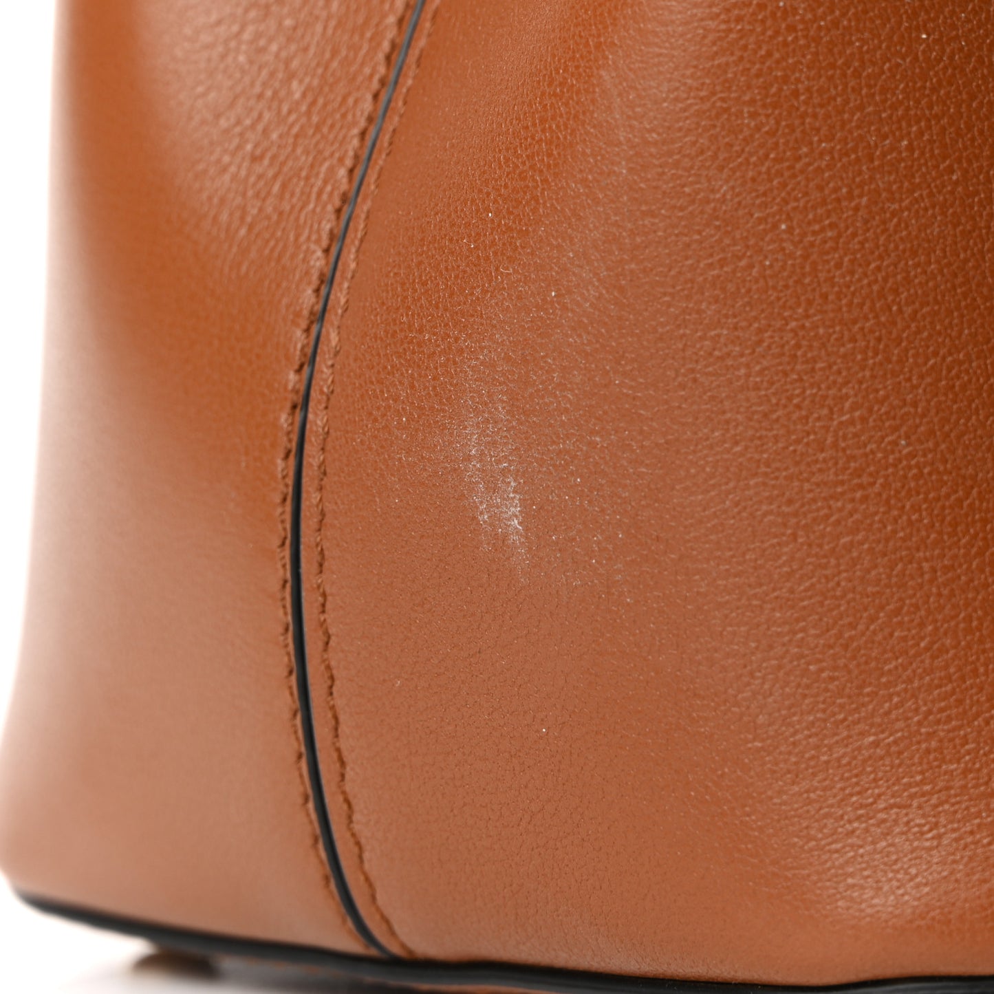 Smooth Calfskin Supervee Top Handle Bag Saddle Brown