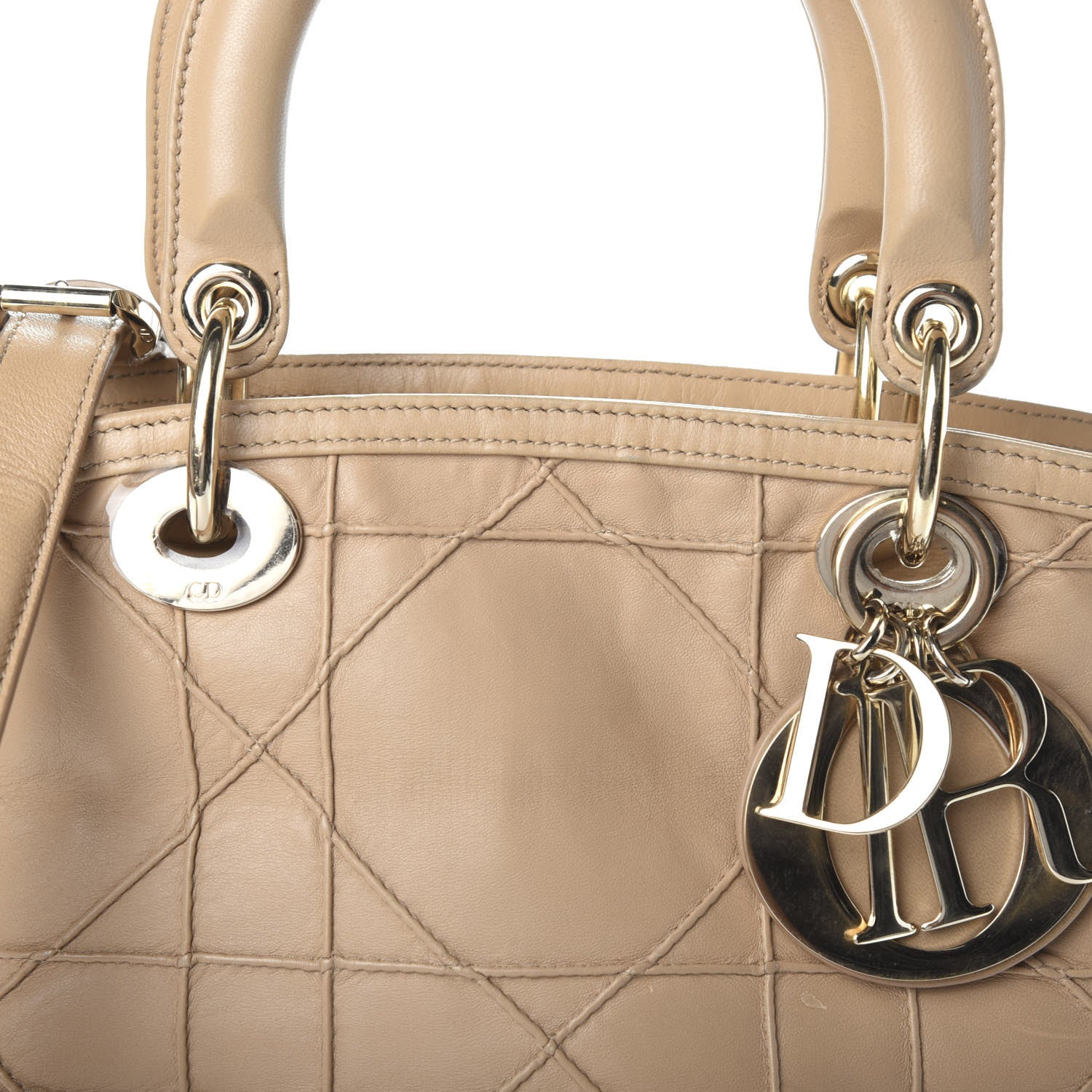 Christian Dior Lambskin Cannage Medium Granville Tote Beige 7 of 20