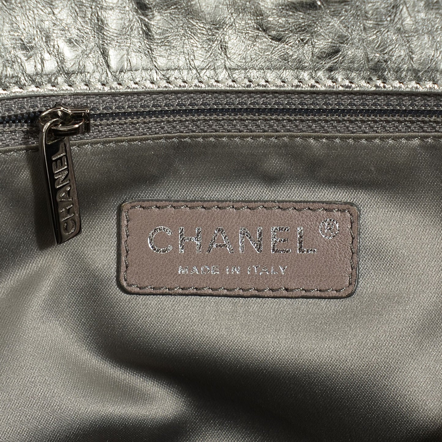 Perforated Metallic Lambskin Hollywood Hobo Silver