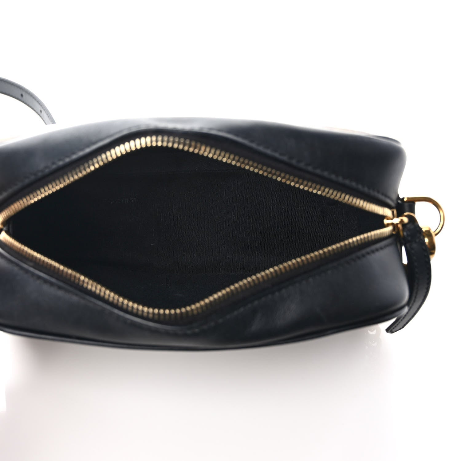 Fendi Glazed Fabric Vitello Century FF 1974 Stamp Patch Camera Case Mogano Panna Black 5 of 9