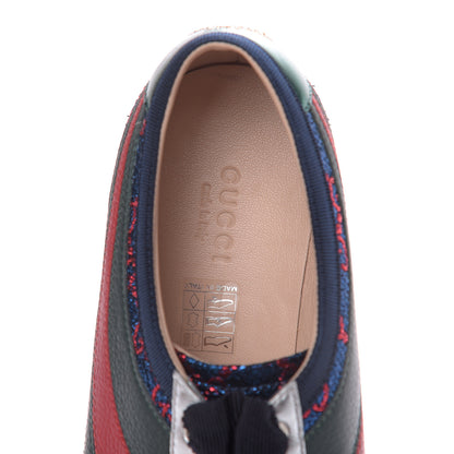 Gucci Lurex Calfskin Web GG Monogram Womens Falacer Sneakers 36 Iridescent Blue Iridescent Red Silver 6 of 8