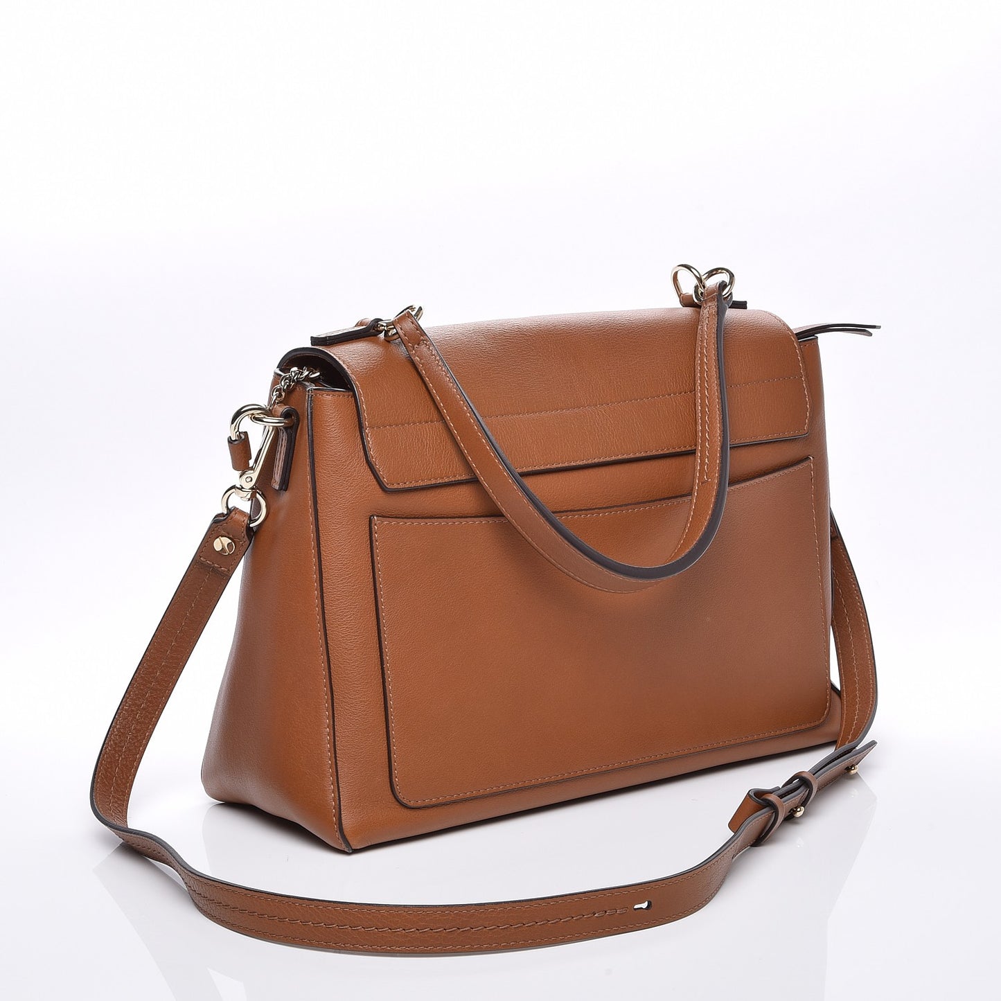 Calfskin Medium Faye Day Shoulder Bag Caramel