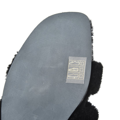 Hermes Woolskin Oran Sandals 40.5 Black 10 of 12