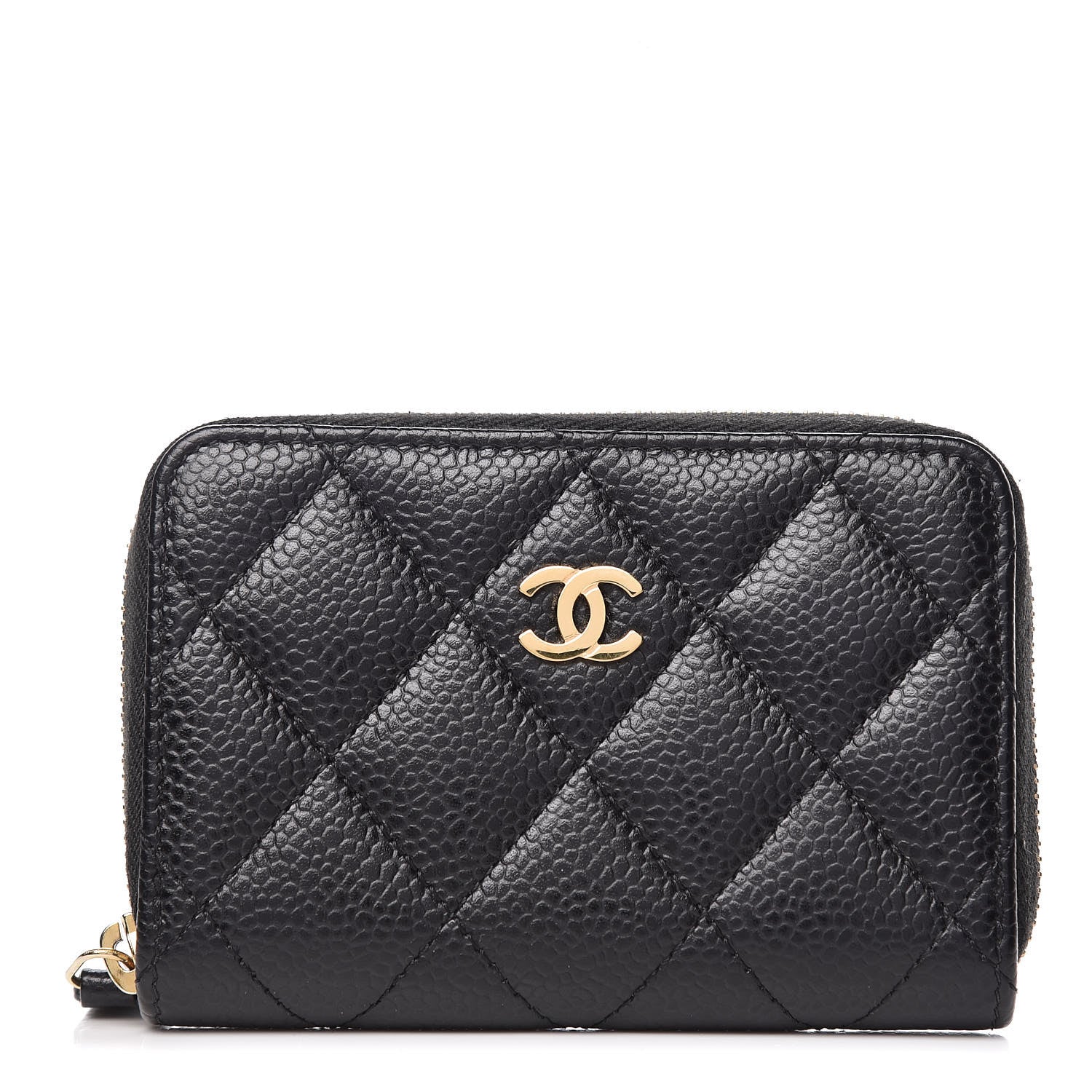 Chanel Caviar Quilted Zip Coin Purse Black 1 of 8
