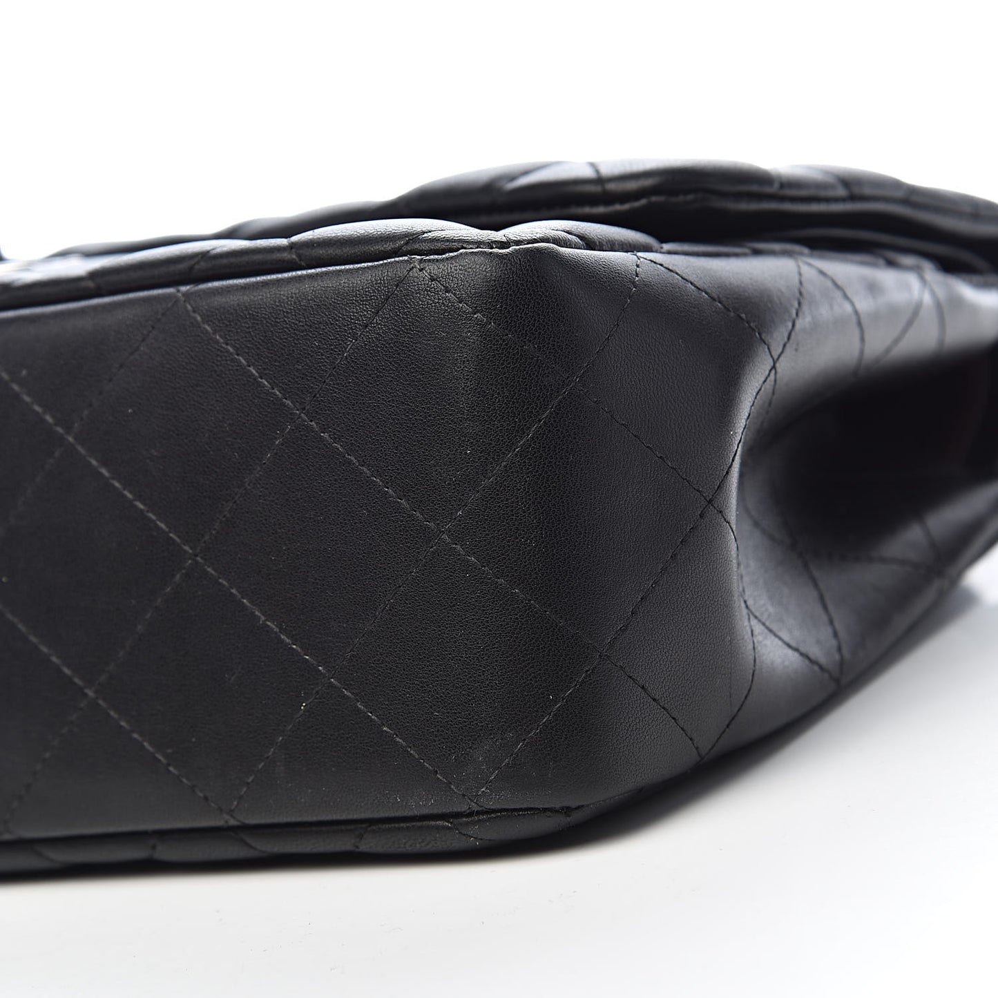 Lambskin Quilted Jumbo Double Flap Black