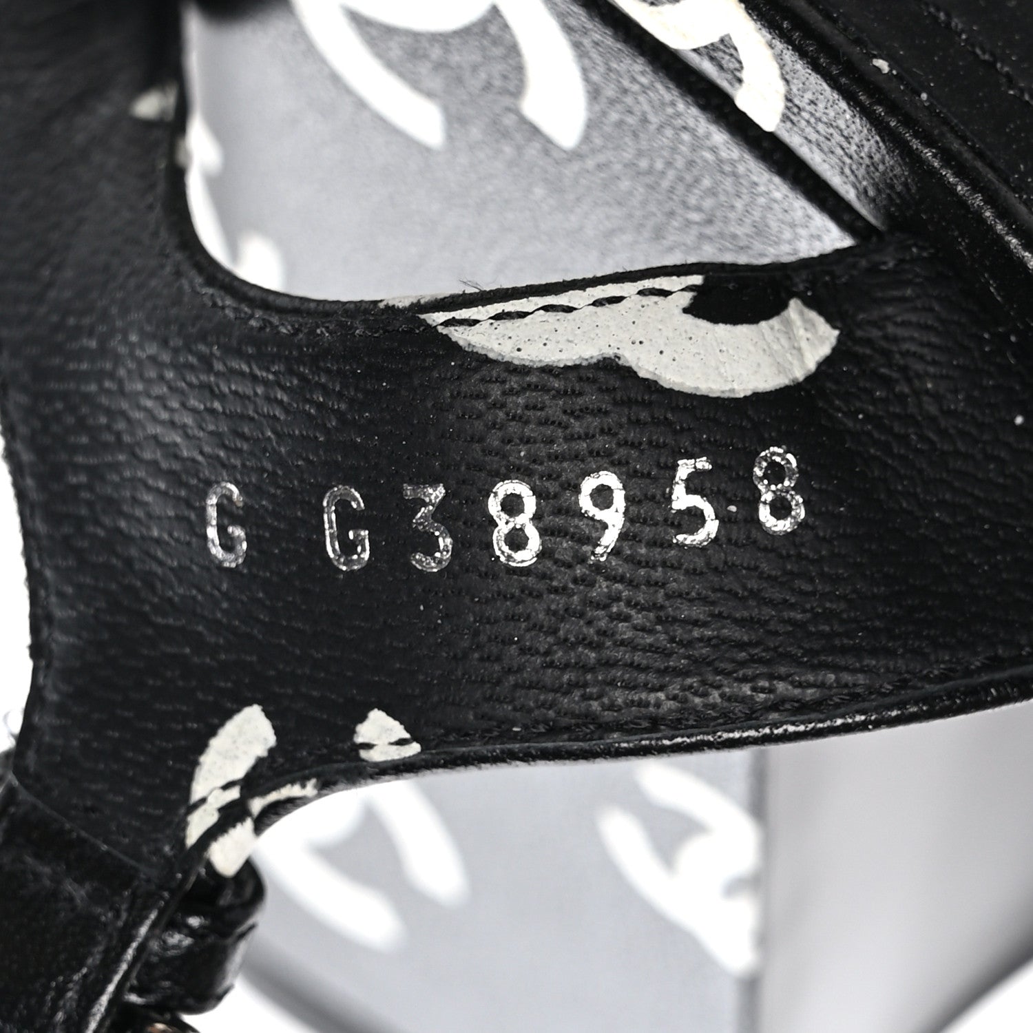 Chanel Printed Lambskin Coco Beach Platform Sandals 37 Black White 6 of 10