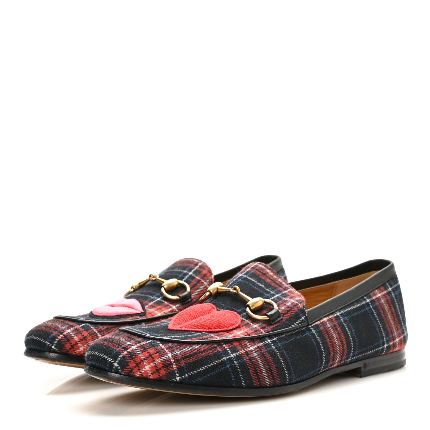 Cotton Horsebit Tartan Print Mens Jordaan Loafers 6 Red Black