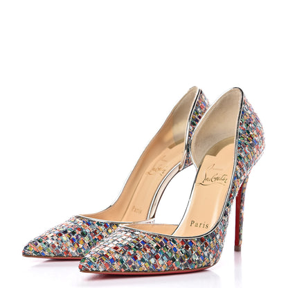 Christian Louboutin Tresse Vitraux Specchio Iriza 100 Pumps 36 Multicolor Silver 3 of 8