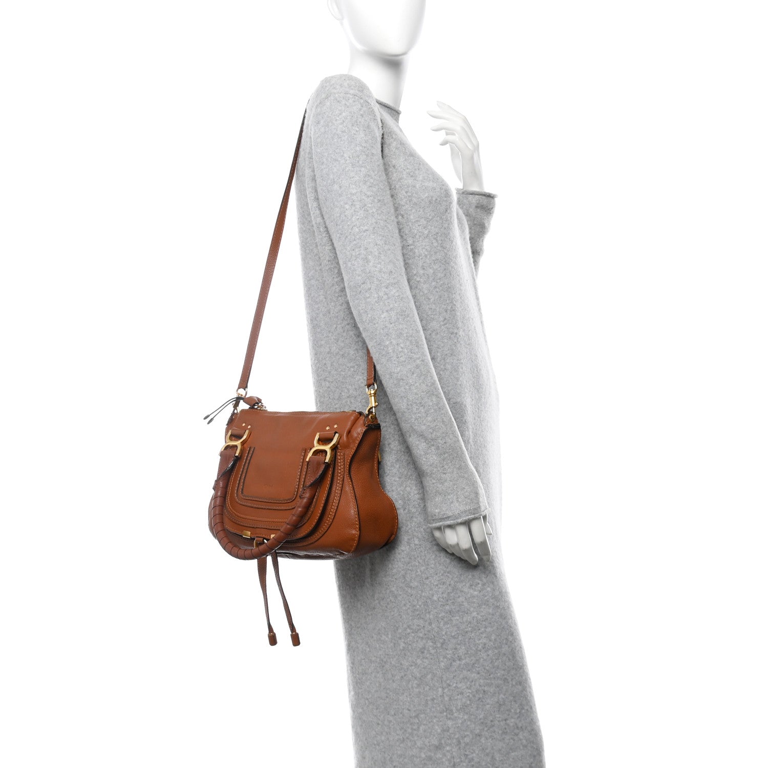 Chloe Calfskin Small Marcie Satchel Tan 3 of 13