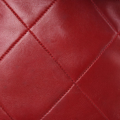 Chanel Lambskin Quilted CC Shoulder Bag Red 11 of 17