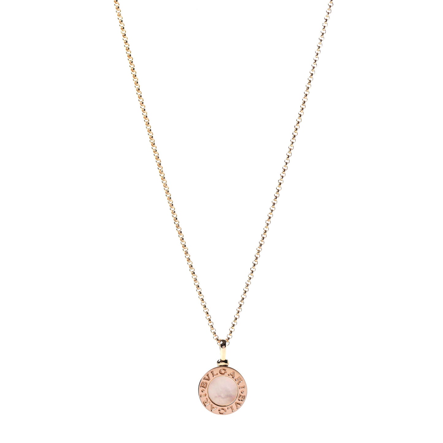18K Rose Gold Mother of Pearl BVLGARI BVLGARI Pendant Necklace