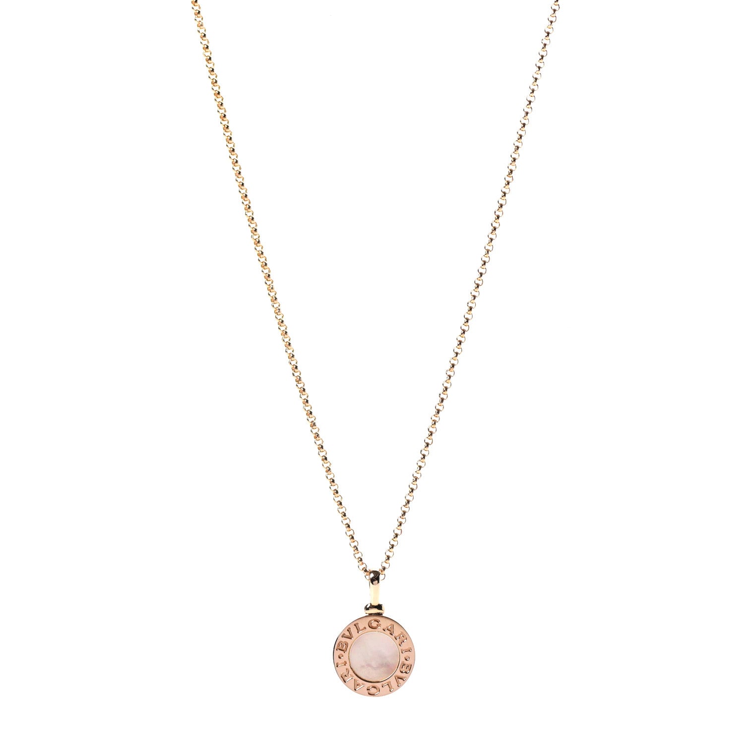 Bulgari 18K Rose Gold Mother of Pearl BVLGARI BVLGARI Pendant Necklace 1 of 8
