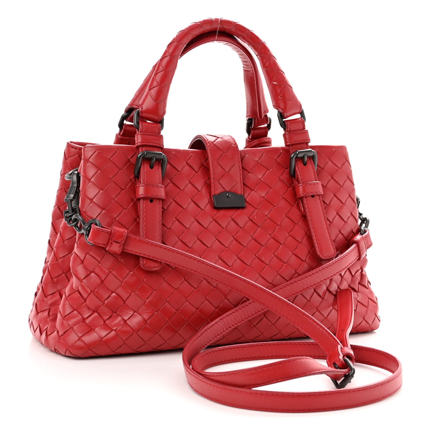Calfskin Intrecciato Mini Roma Red