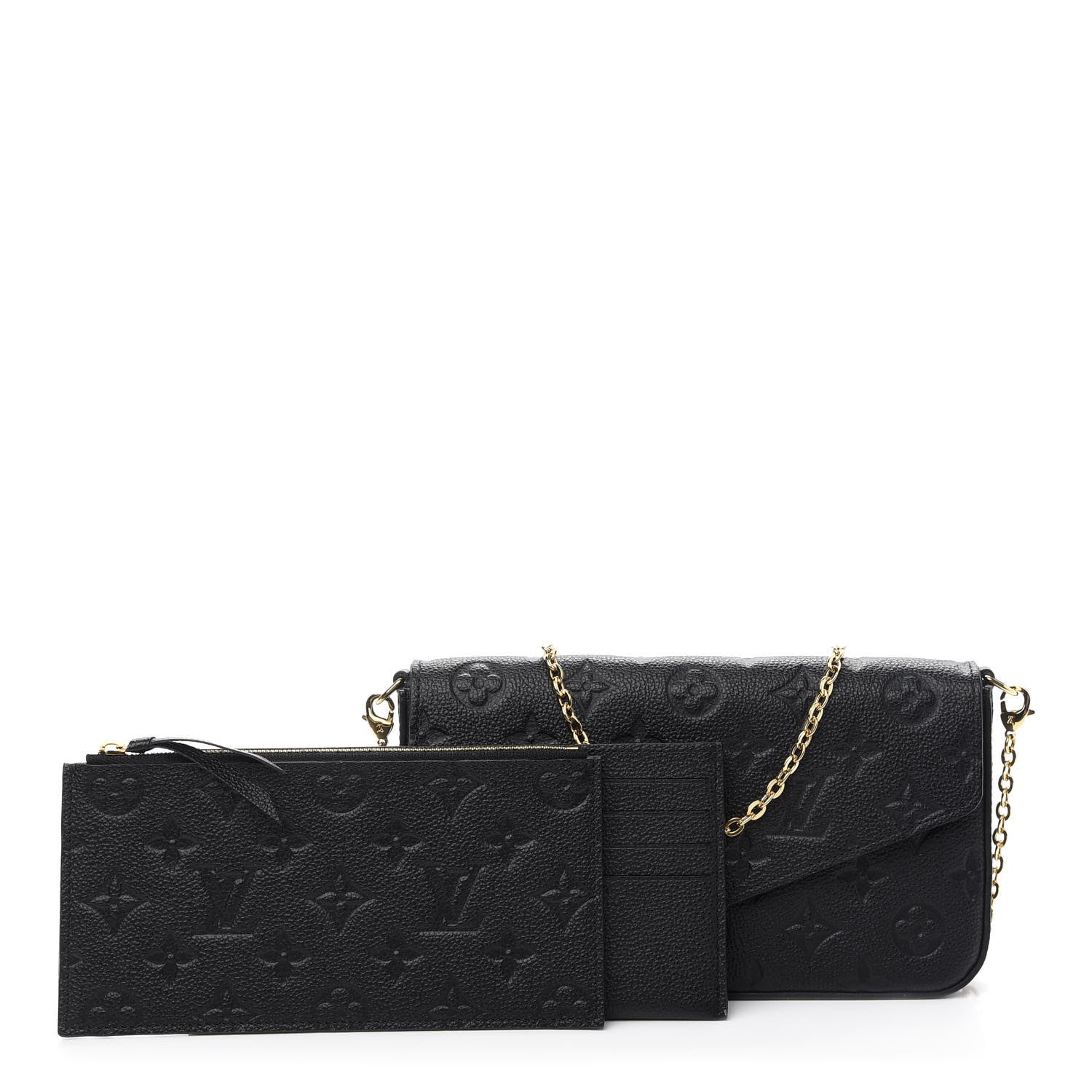 Louis Vuitton Empreinte Pochette Felicie Chain Wallet Black 3 of 13