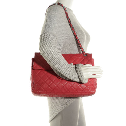 Chanel Washed Caviar Maxi Single Flap Fuchsia 2 of 9