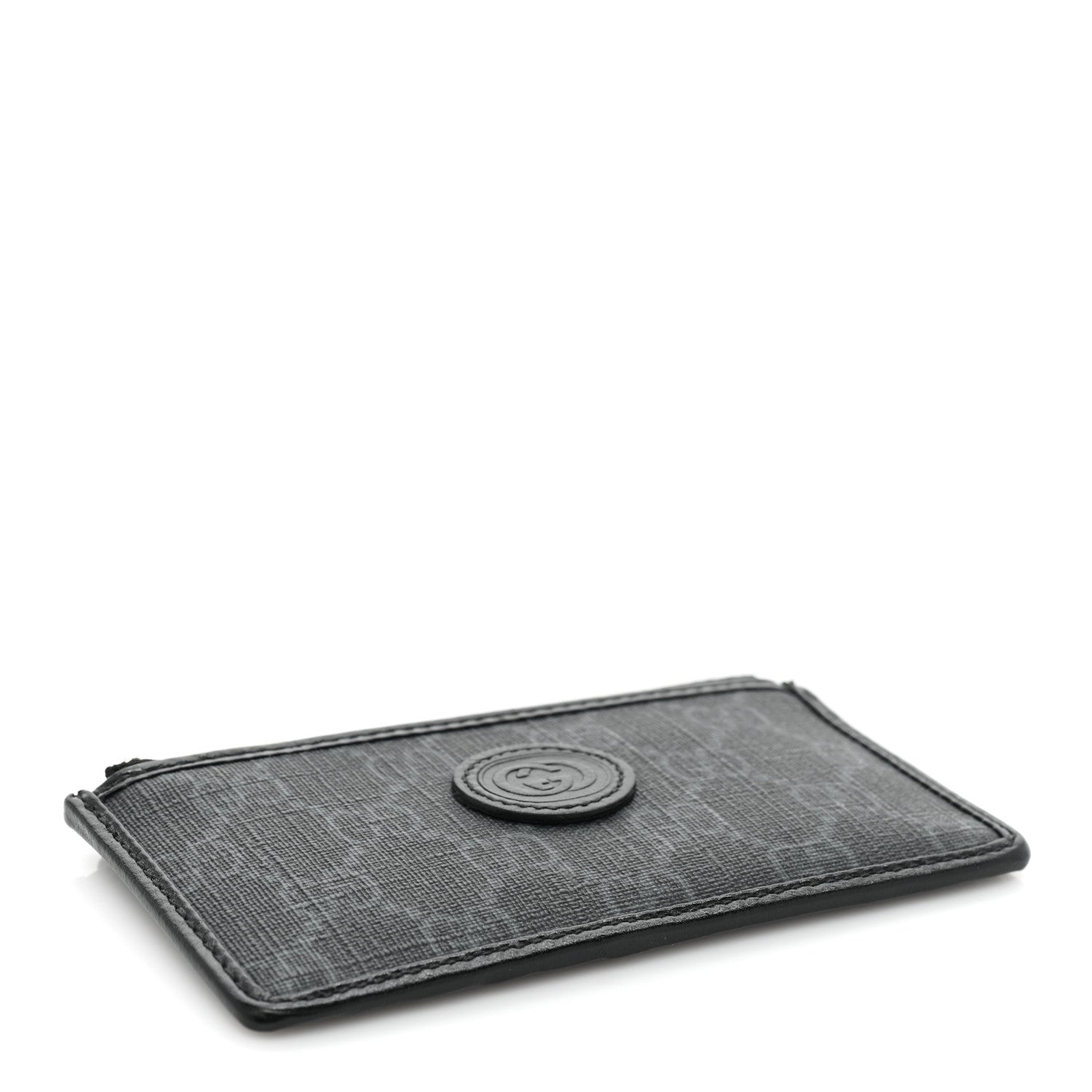 Gucci GG Supreme Monogram Azalea Calfskin Retro Interlocking G Coin Case Card Holder Black 4 of 8