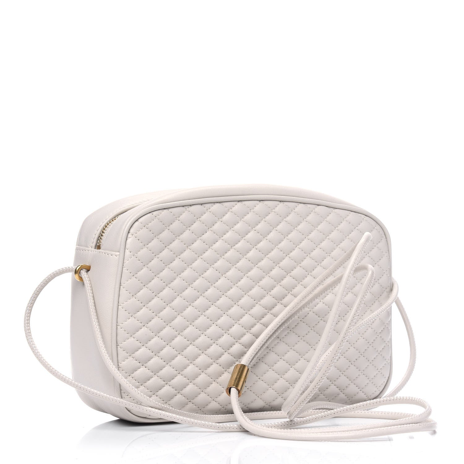 Saint Laurent Lambskin Quilted Victoire Camera Bag Blanc Vintage 2 of 5