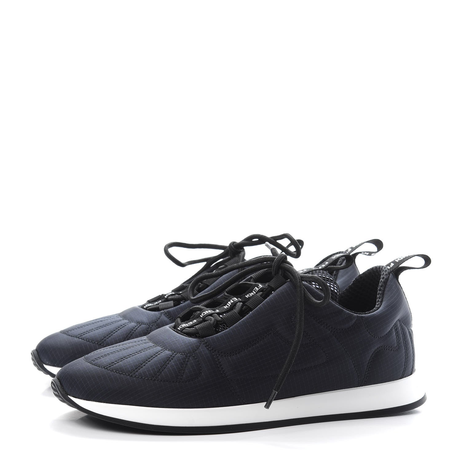 Fendi Nylon Womens Ffreedom Sneakers 36 Blue Scuro Black White 3 of 10