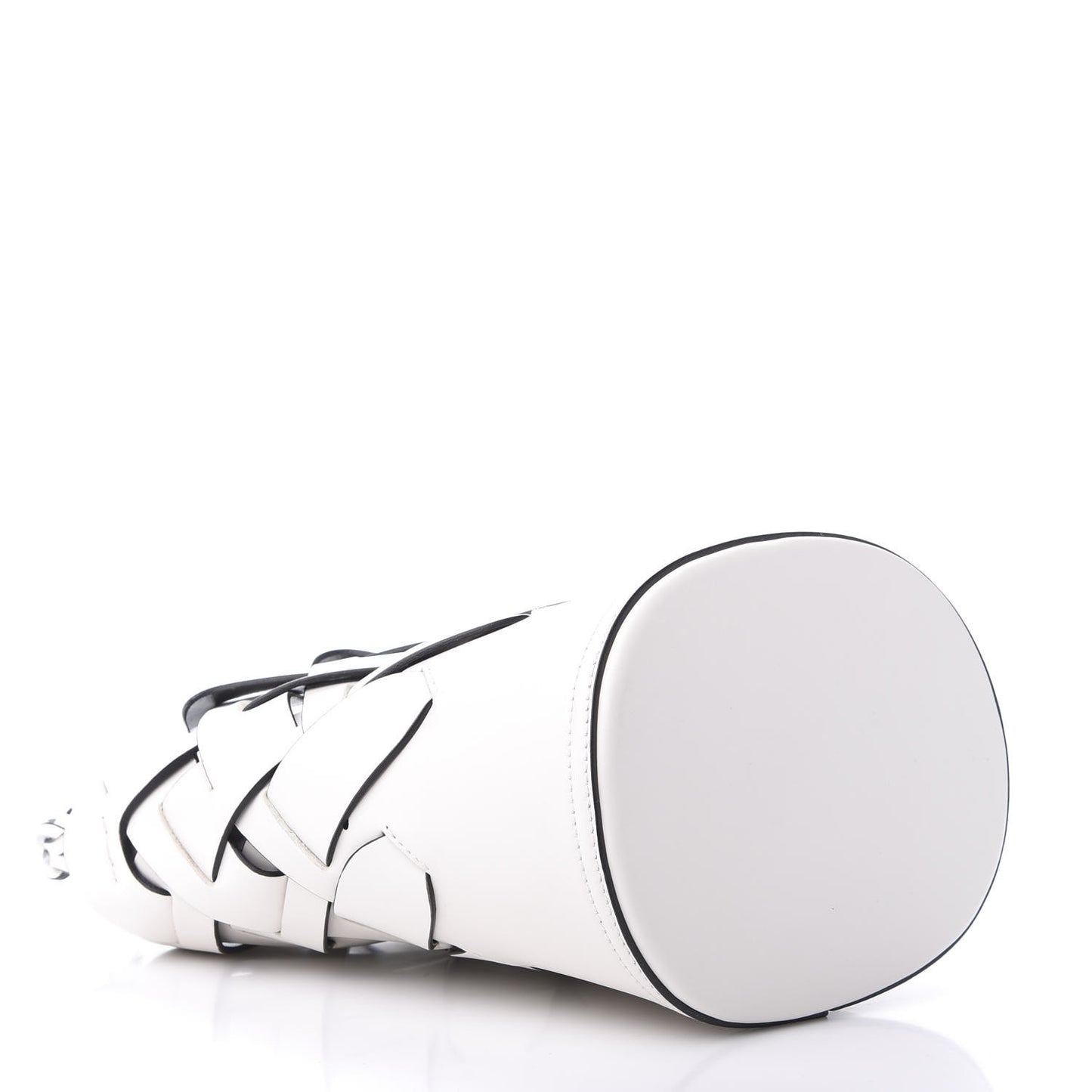 Vitello Intreccio Bucket Bag White