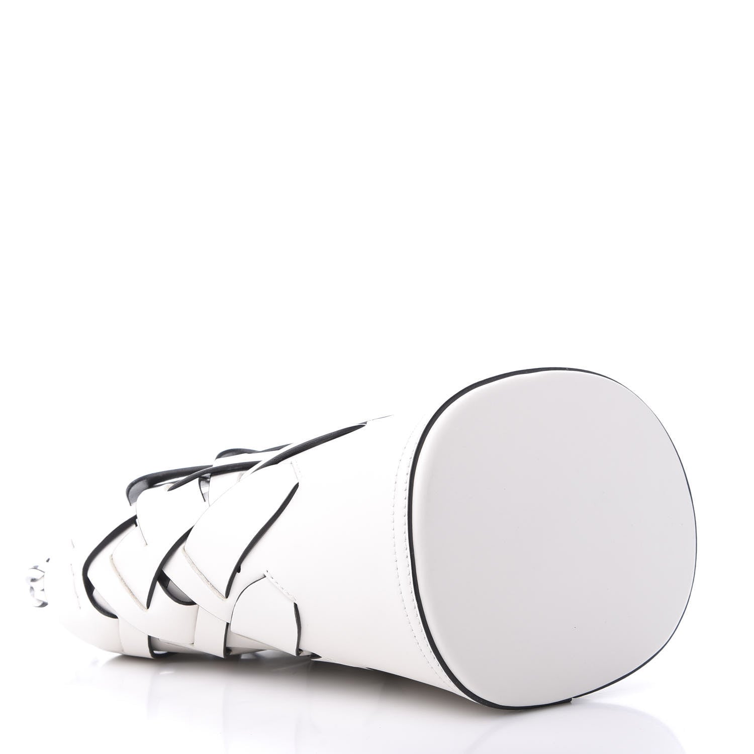 Prada Vitello Intreccio Bucket Bag White 4 of 9