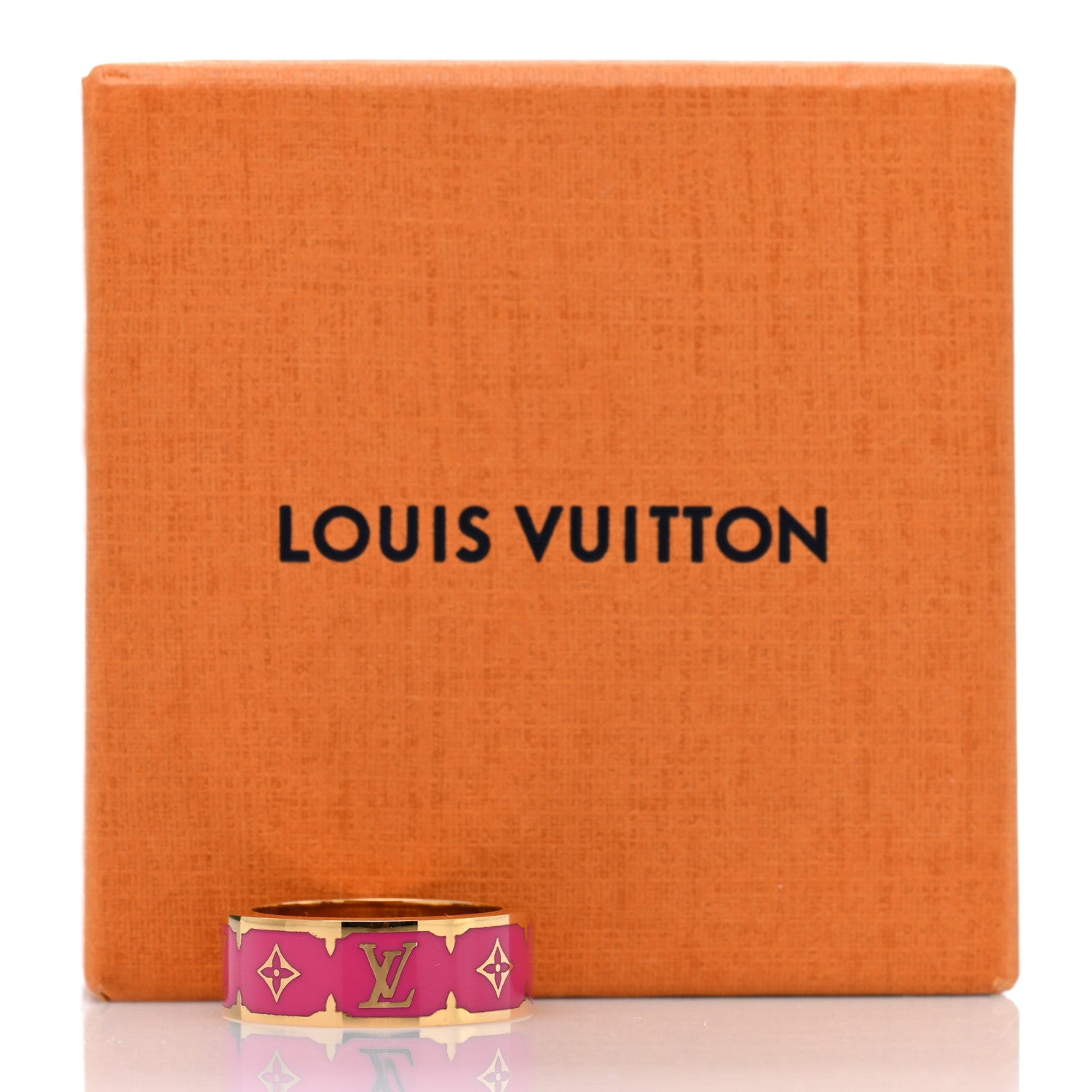 Louis Vuitton Enamel Nanogram Ring L 56 7.5 Fuschia 5 of 5