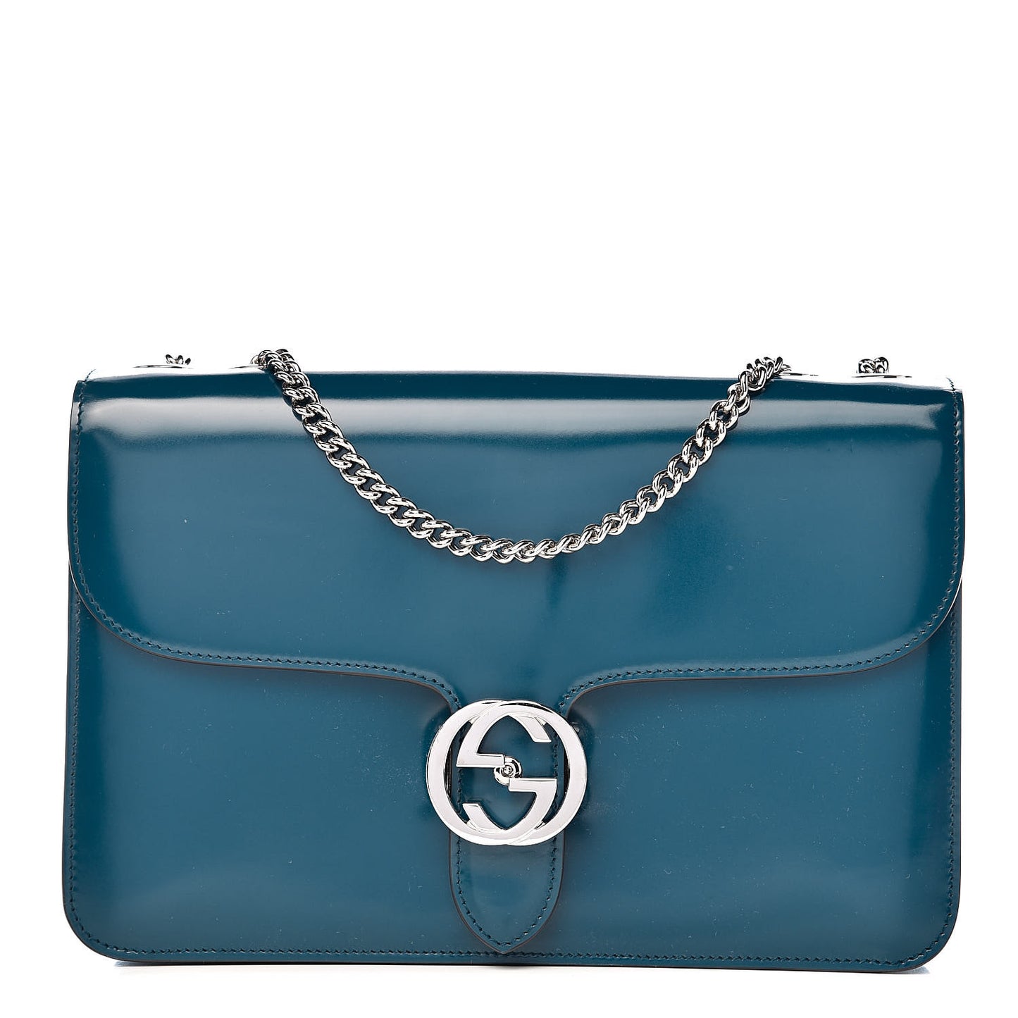 Shade Lux Calfskin Interlocking G Shoulder Bag Dusty Avio