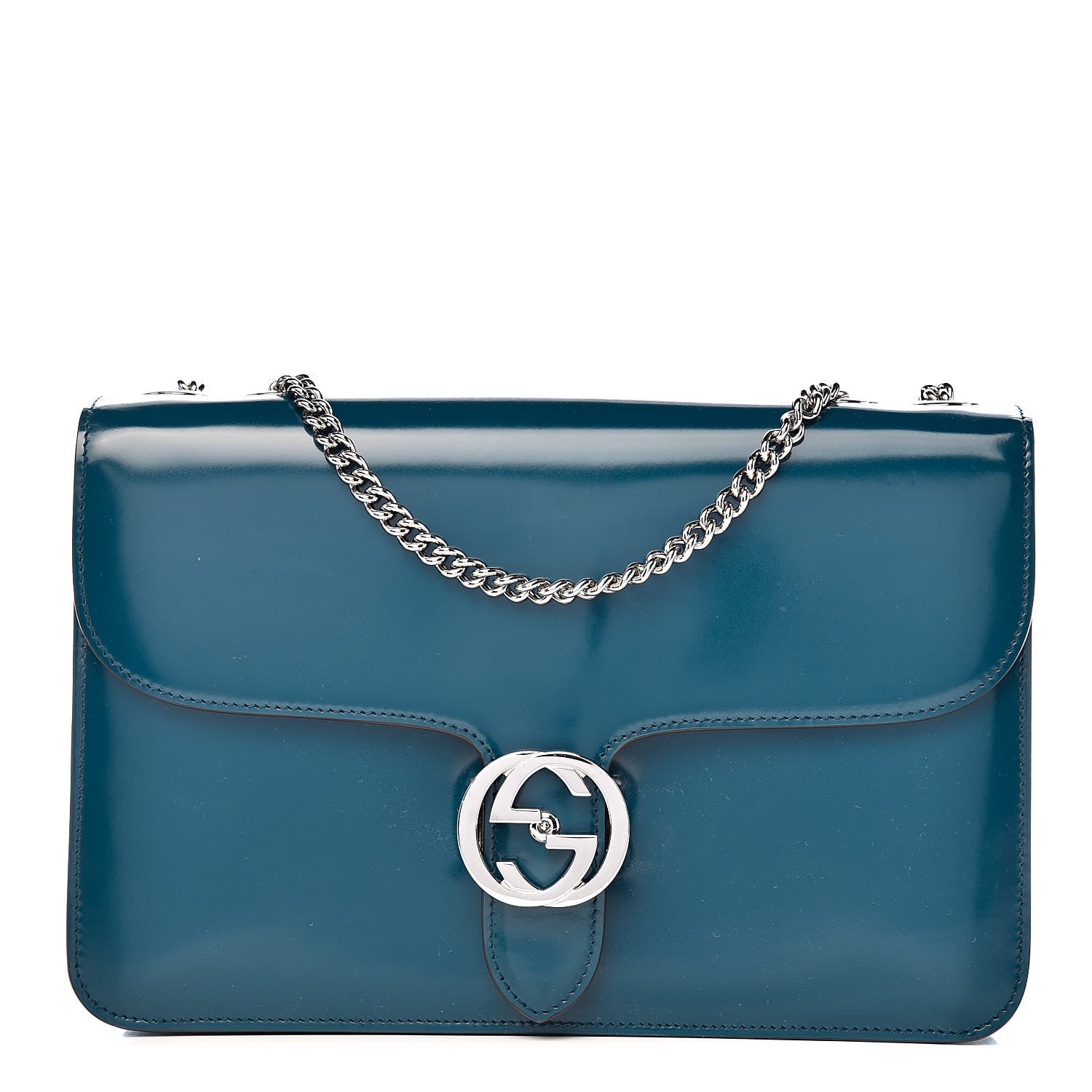 Gucci Shade Lux Calfskin Interlocking G Shoulder Bag Dusty Avio 1 of 10