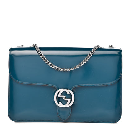 Gucci Shade Lux Calfskin Interlocking G Shoulder Bag Dusty Avio 1 of 10